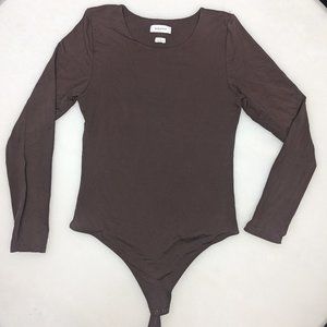 Aritzia Babaton Contour Crew Bodysuit L Brown